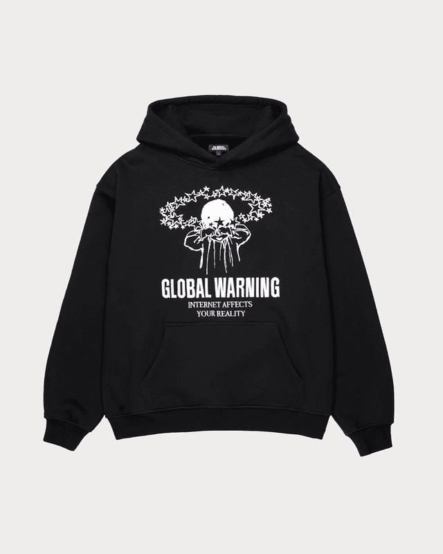 Global Warning - DESOCIALIZED 'AFFECTED REALITY' BLACK HOODIE