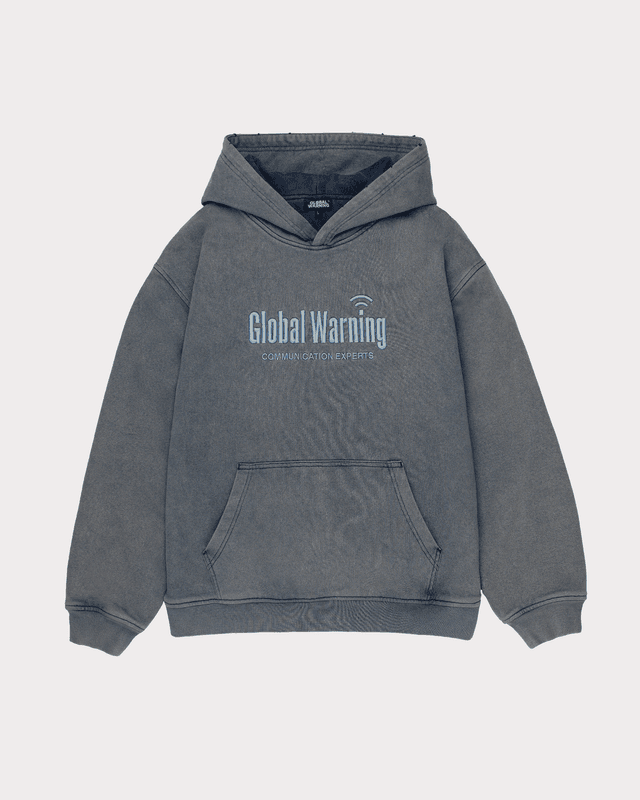 Global Warning - DESOCIALIZED DOUBLE LAYERED "COMMUNICATION EXPERTS" WASHED HOODIE