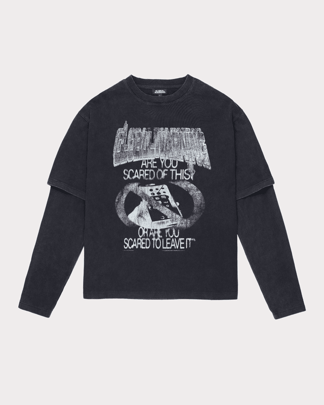 Global Warning - DESOCIALIZED DOUBLE LAYERED VINTAGE WASHED LONGSLEEVE